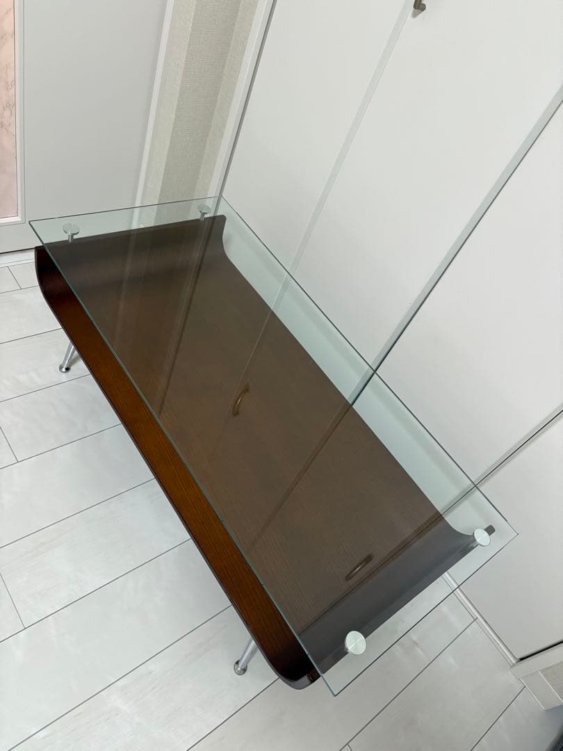 【あずき】ガラスローテーブル　センターテーブル