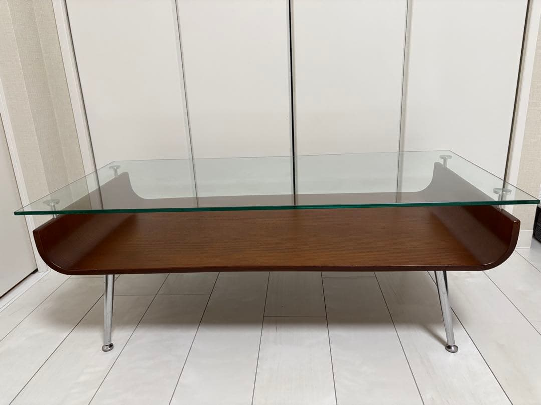 【あずき】ガラスローテーブル　センターテーブル