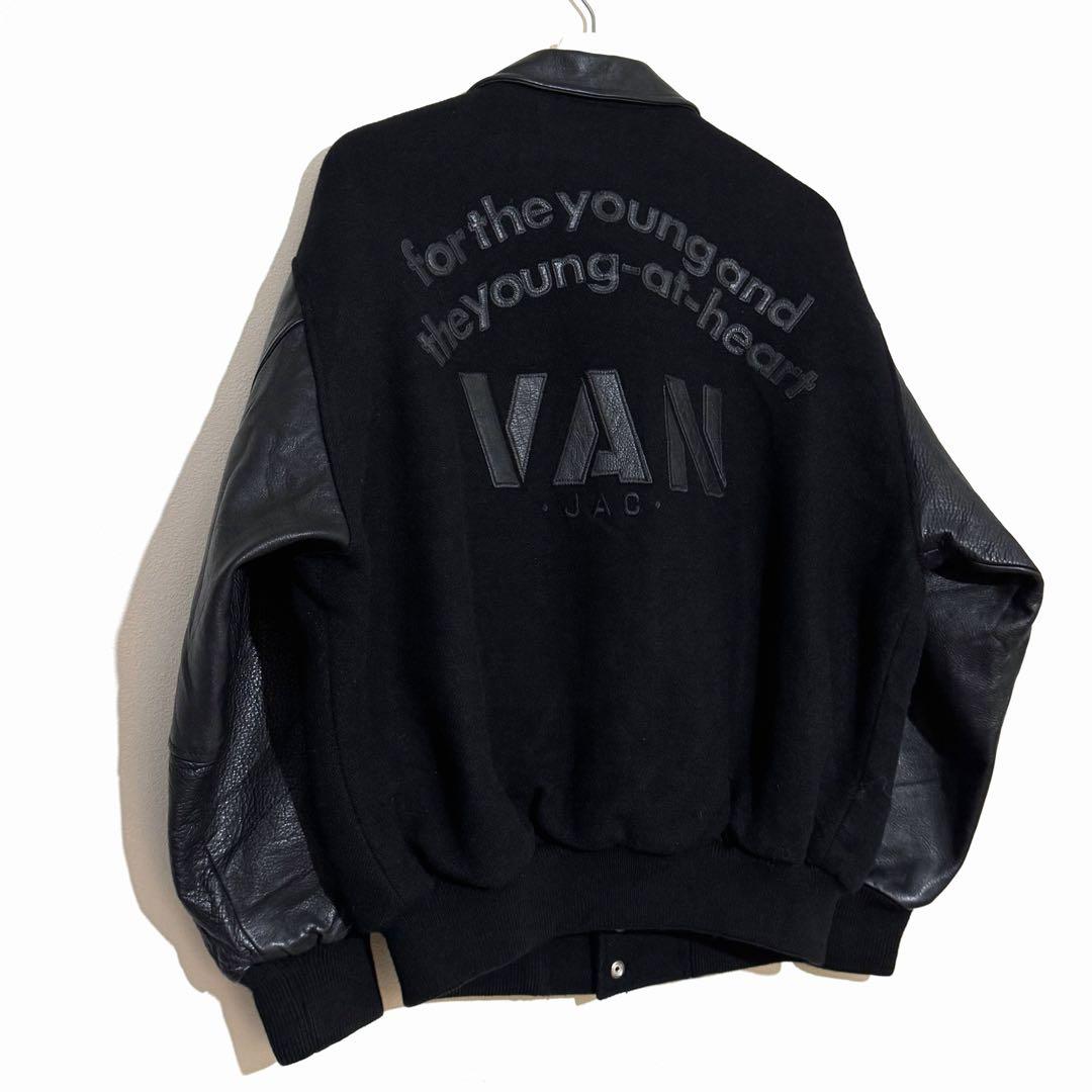 VAN JACKET スタジャン アーチロゴ アワードジャケット レザー 古着