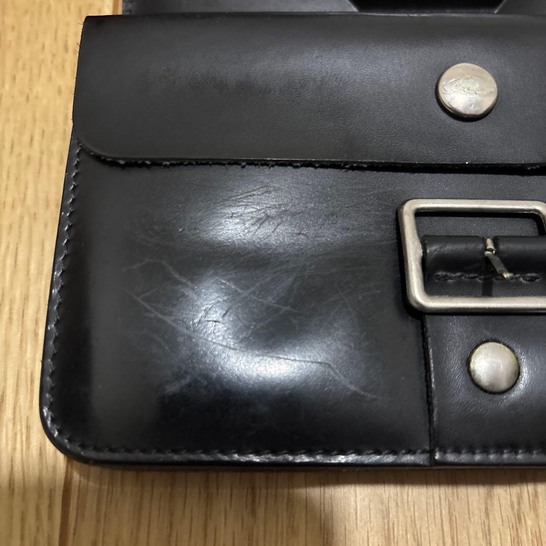 COMME des GARÇONS レザー ベルテッドウォレット　ブラック