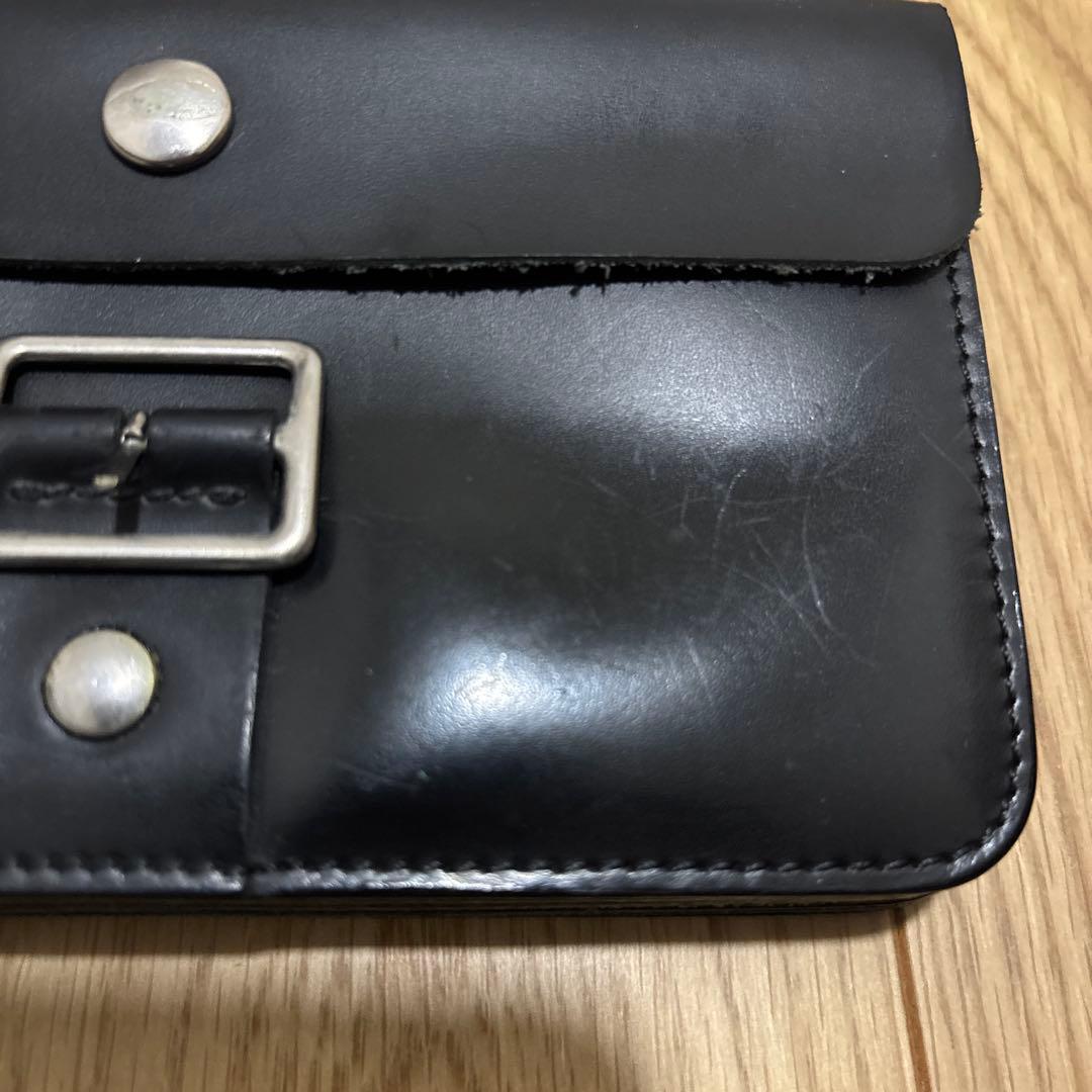 COMME des GARÇONS レザー ベルテッドウォレット　ブラック