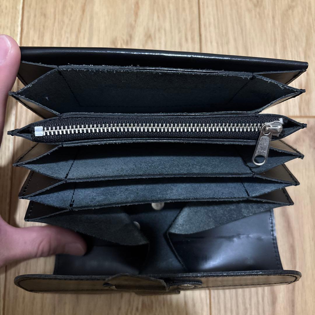 COMME des GARÇONS レザー ベルテッドウォレット　ブラック