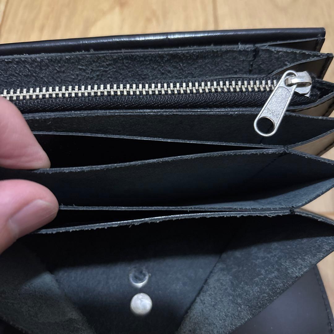 COMME des GARÇONS レザー ベルテッドウォレット　ブラック