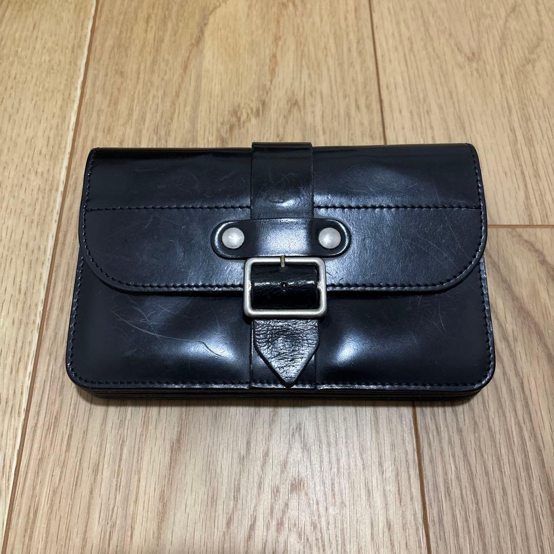 COMME des GARÇONS レザー ベルテッドウォレット　ブラック