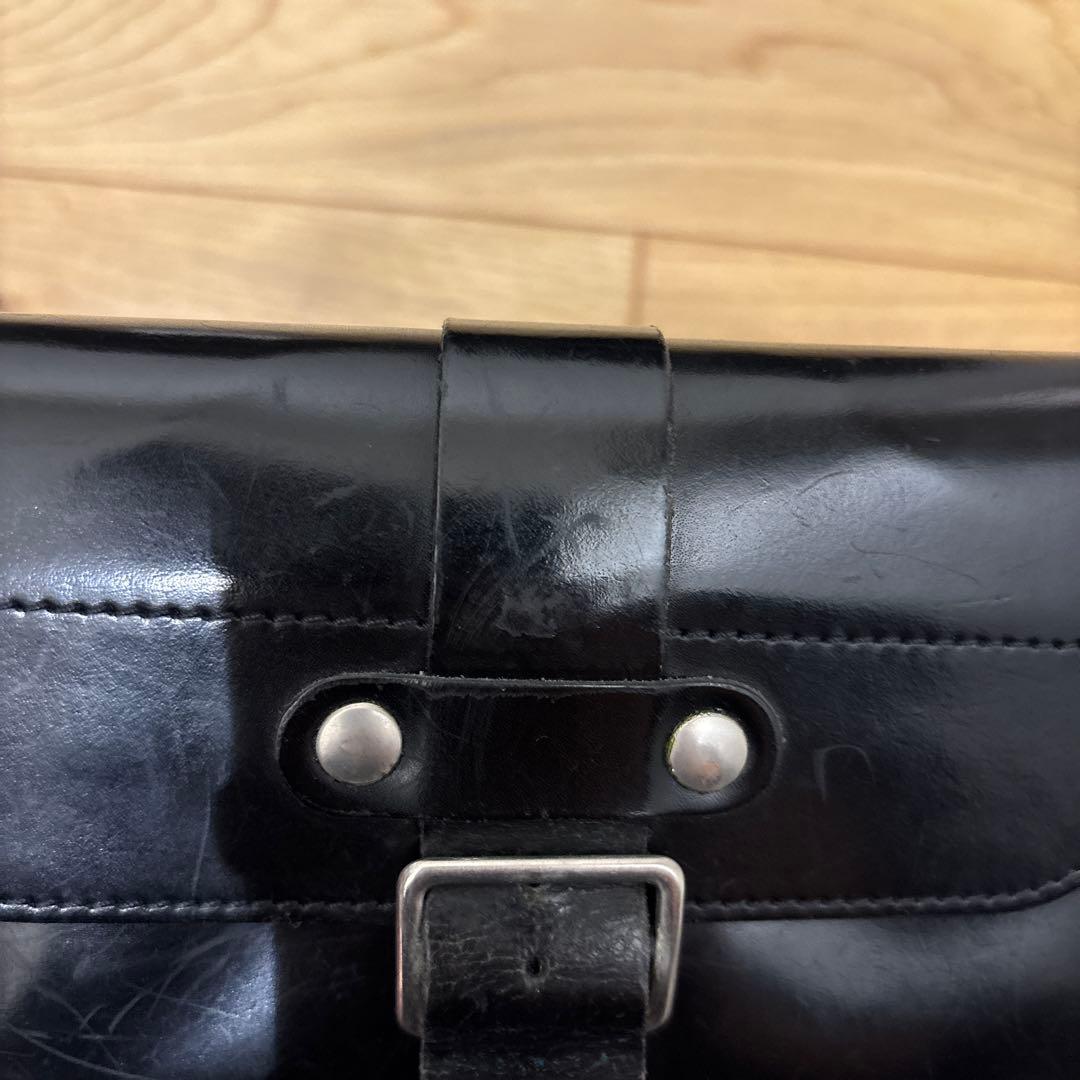 COMME des GARÇONS レザー ベルテッドウォレット　ブラック