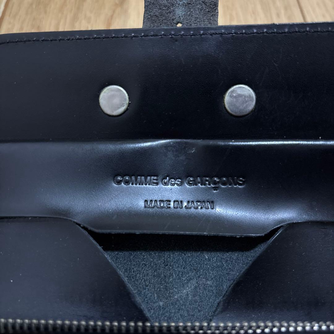COMME des GARÇONS レザー ベルテッドウォレット　ブラック