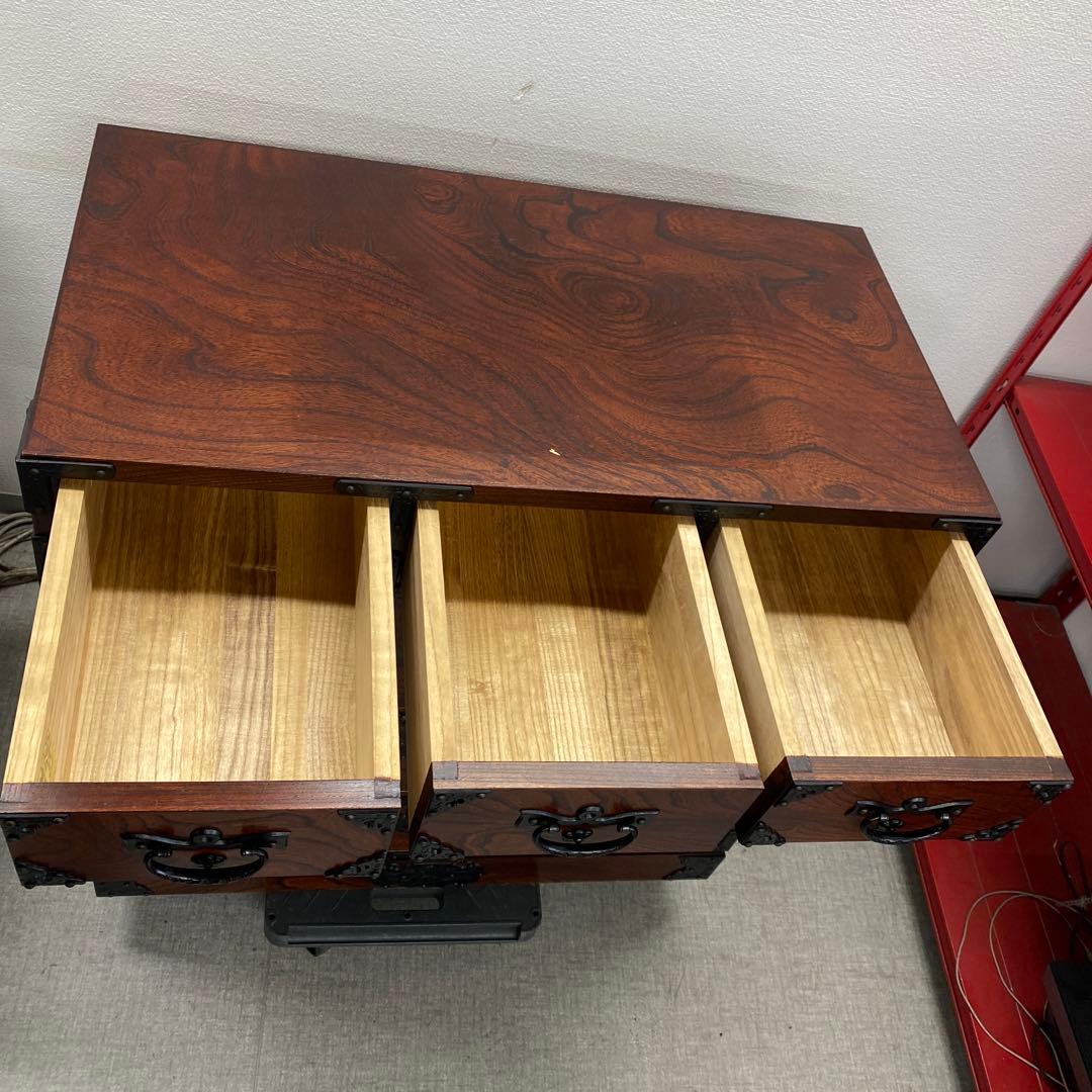 岩谷堂箪笥 4段6杯 チェスト ニ八整理上三ツ割 伝統民芸 カギなし