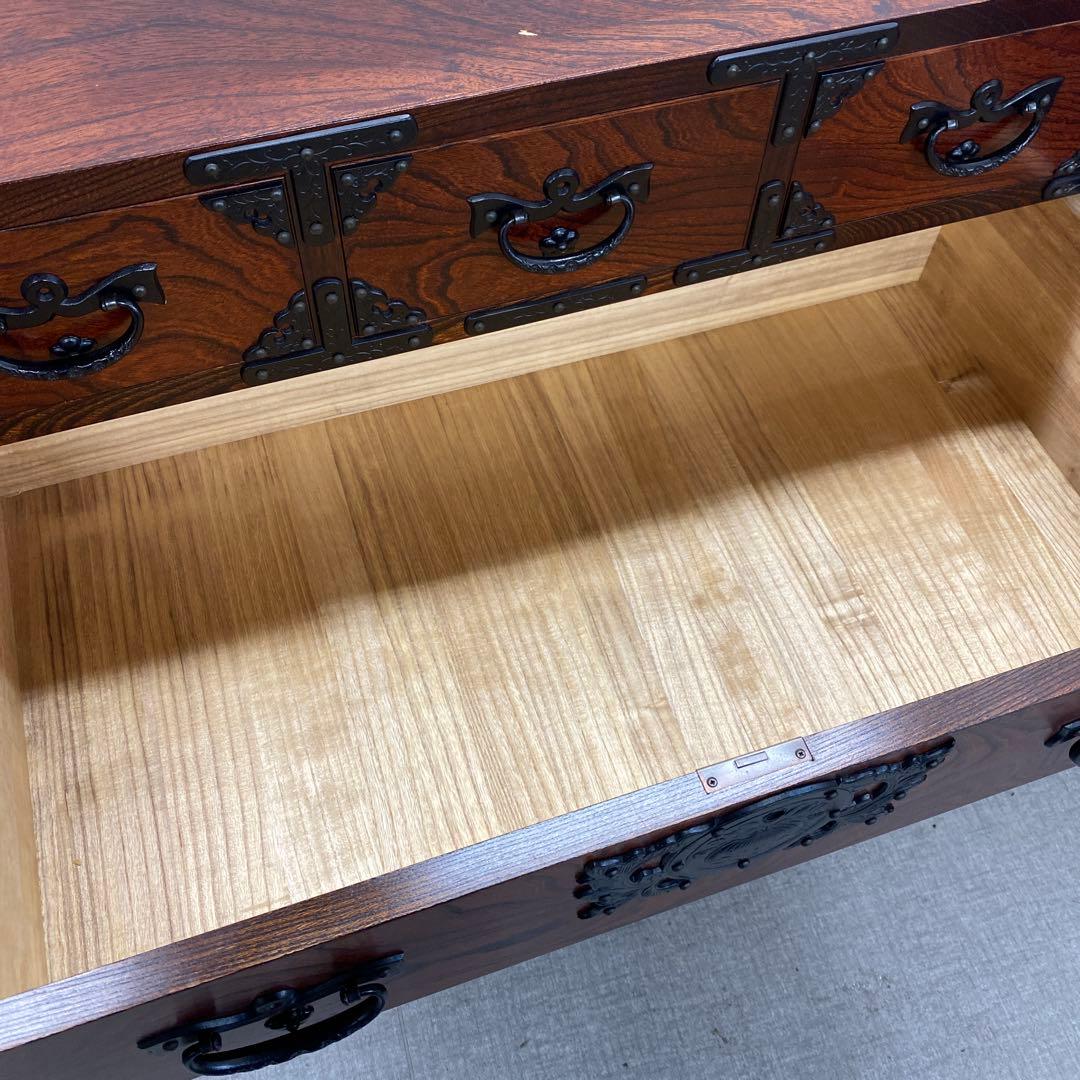 岩谷堂箪笥 4段6杯 チェスト ニ八整理上三ツ割 伝統民芸 カギなし