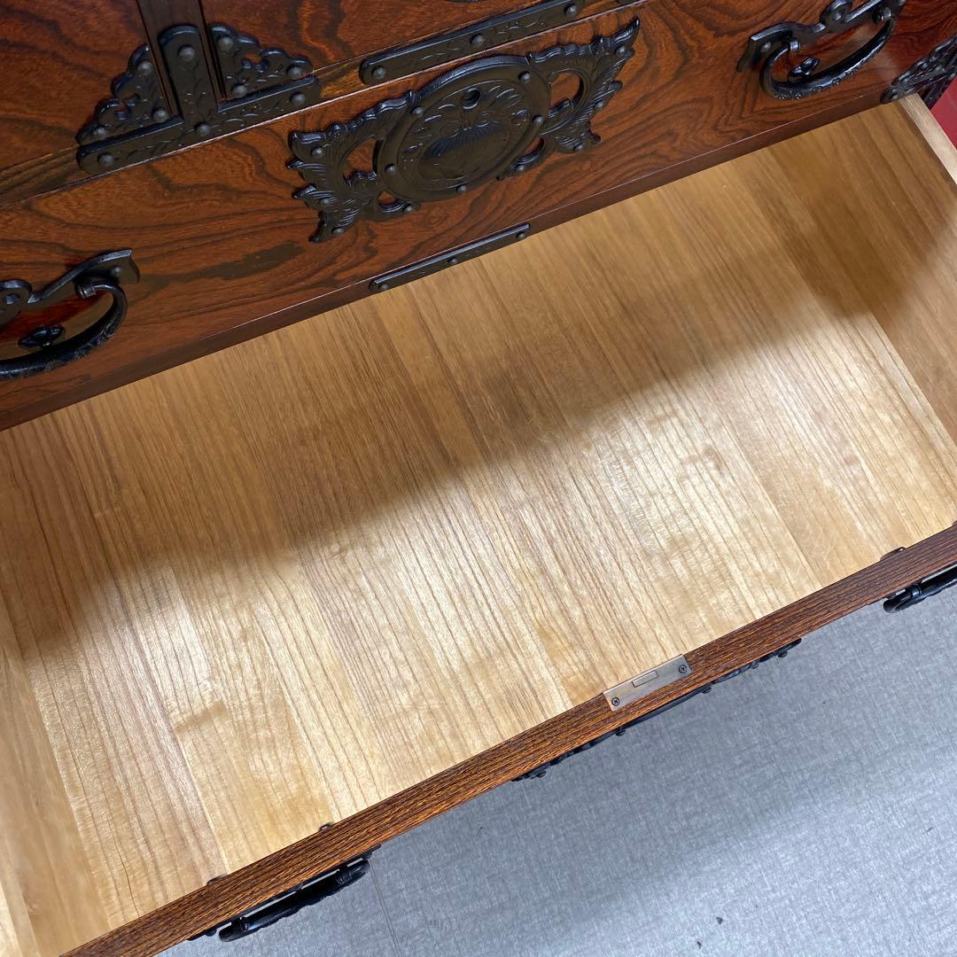 岩谷堂箪笥 4段6杯 チェスト ニ八整理上三ツ割 伝統民芸 カギなし