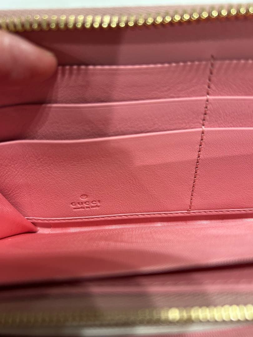 【新品未使用】GUCCI GGマーモント長財布　パイソン　ピンク
