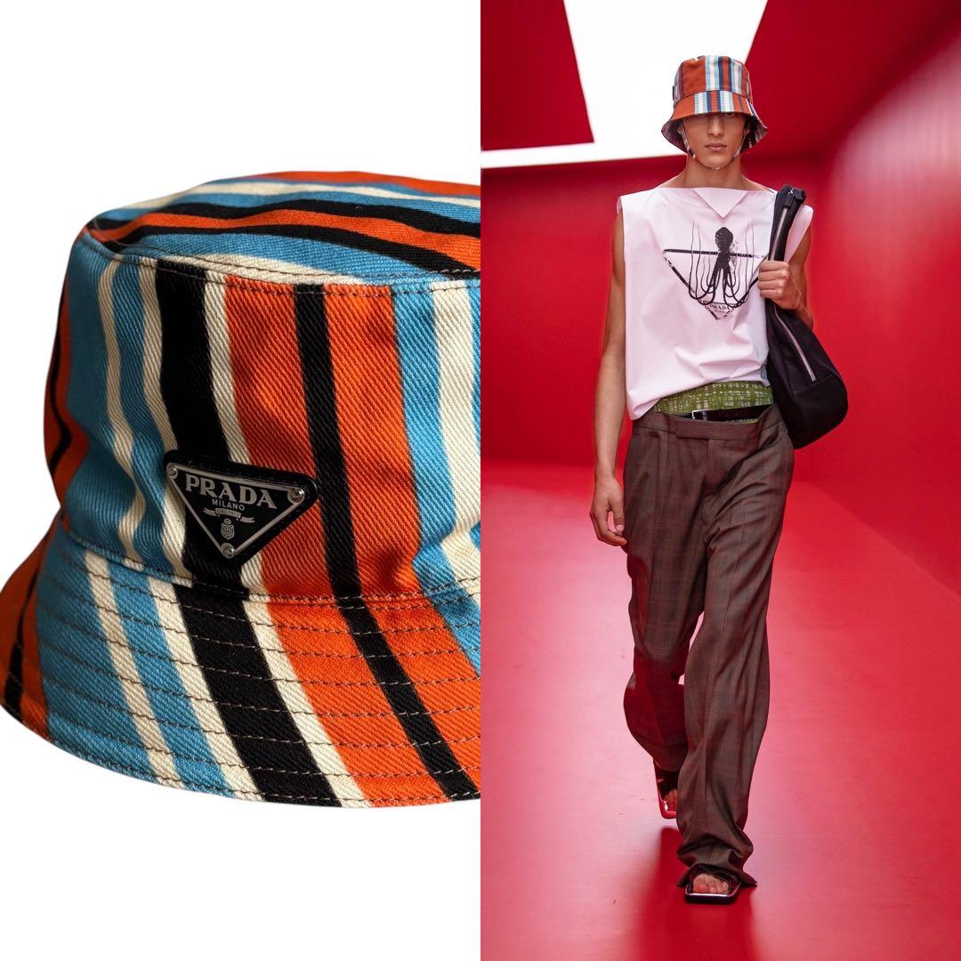 PRADA プラダ PrintDrillHat プリントドリルバケットハット