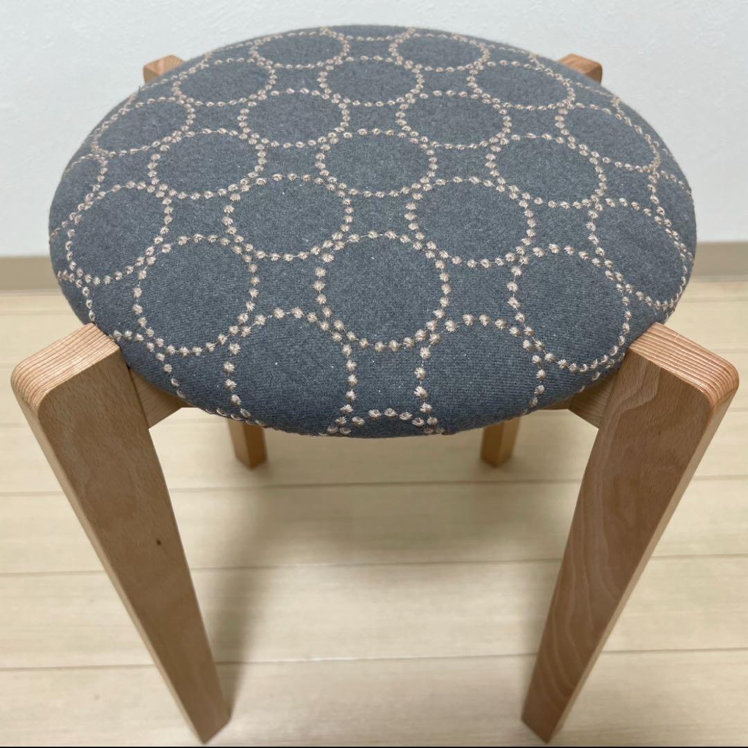 ミナペルホネン dop タンバリン 角脚 スツール 【グレー】椅子 スタッキング