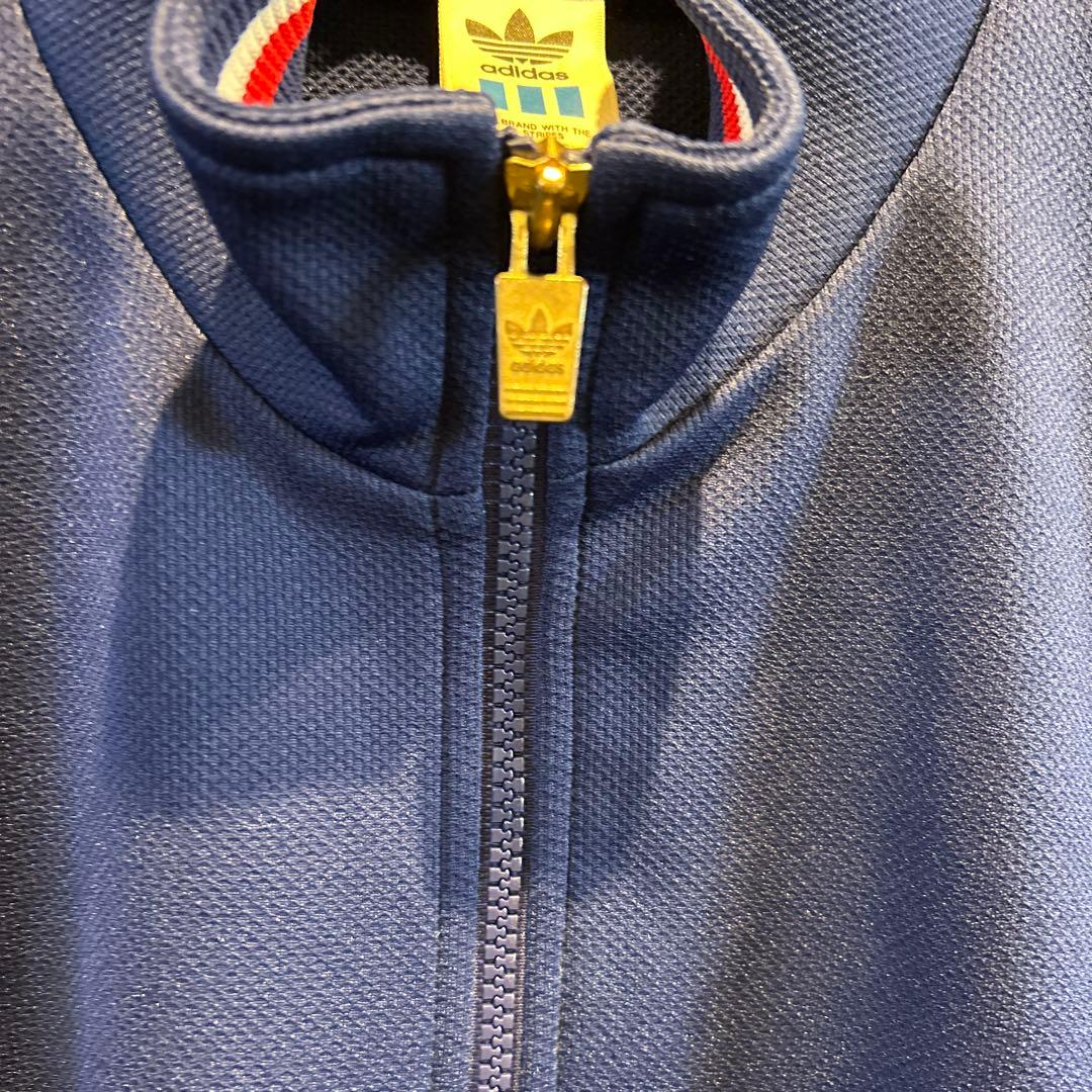 #247 80s adidas デサント　トラックジャケット　Lネイビー
