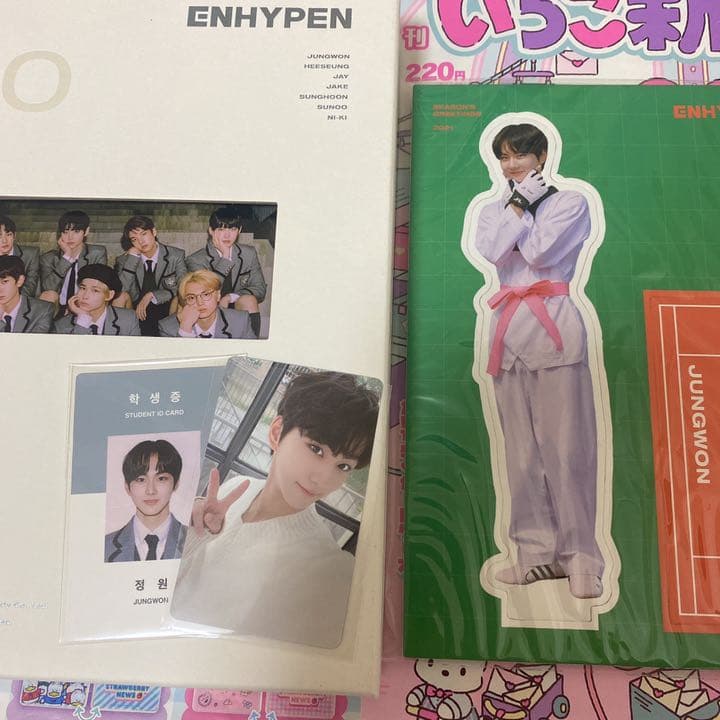 enhypen シーグリ ジョンウォン 学生証 トレカ ペーパースタンド