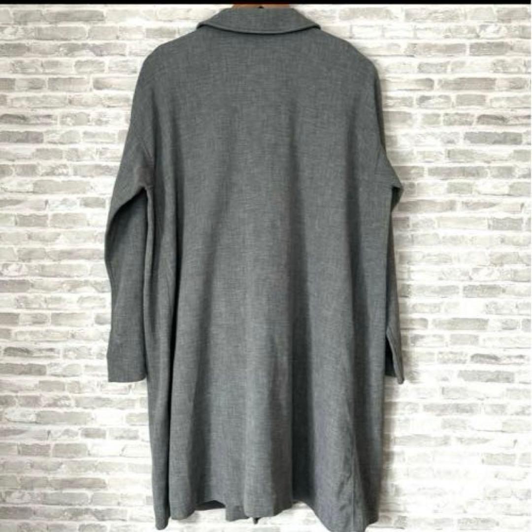 45R ロングコート　コットン　ハチの巣織りコート　 Lサイズ　R刺繍