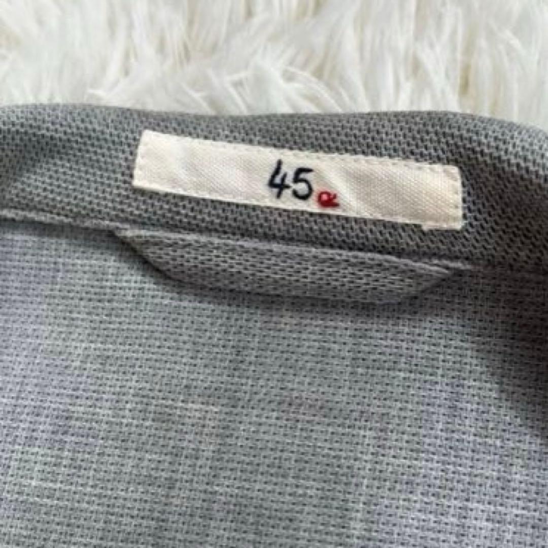 45R ロングコート　コットン　ハチの巣織りコート　 Lサイズ　R刺繍