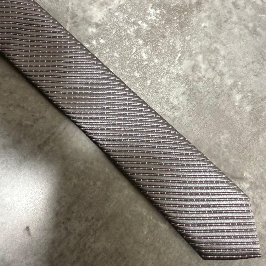 IAIA】BURBERRY バーバリー ネクタイ シルバー シルク 結婚式