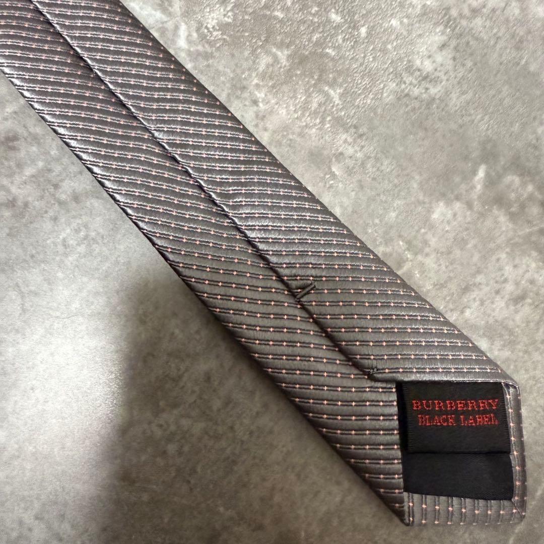 IAIA】BURBERRY バーバリー ネクタイ シルバー シルク 結婚式