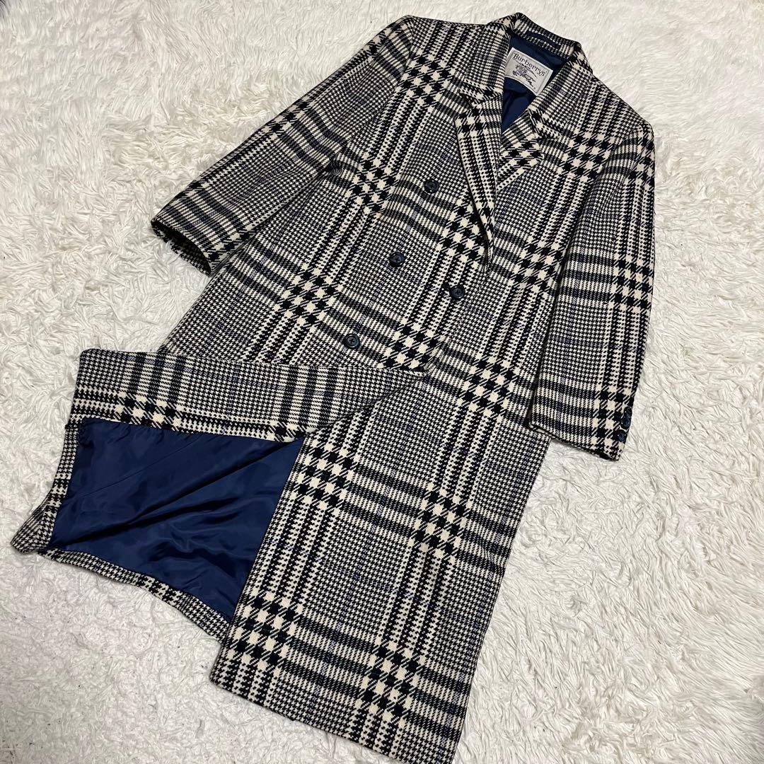 美品　カシミヤ　Lサイズ相当 バーバリー ダブルチェスターコート　ノバチェック