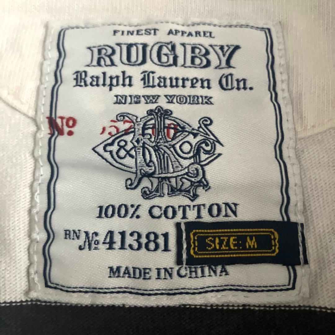 希少◎ラルフローレンラグビー　太ボーダー　ラガーシャツ　袖ロゴ