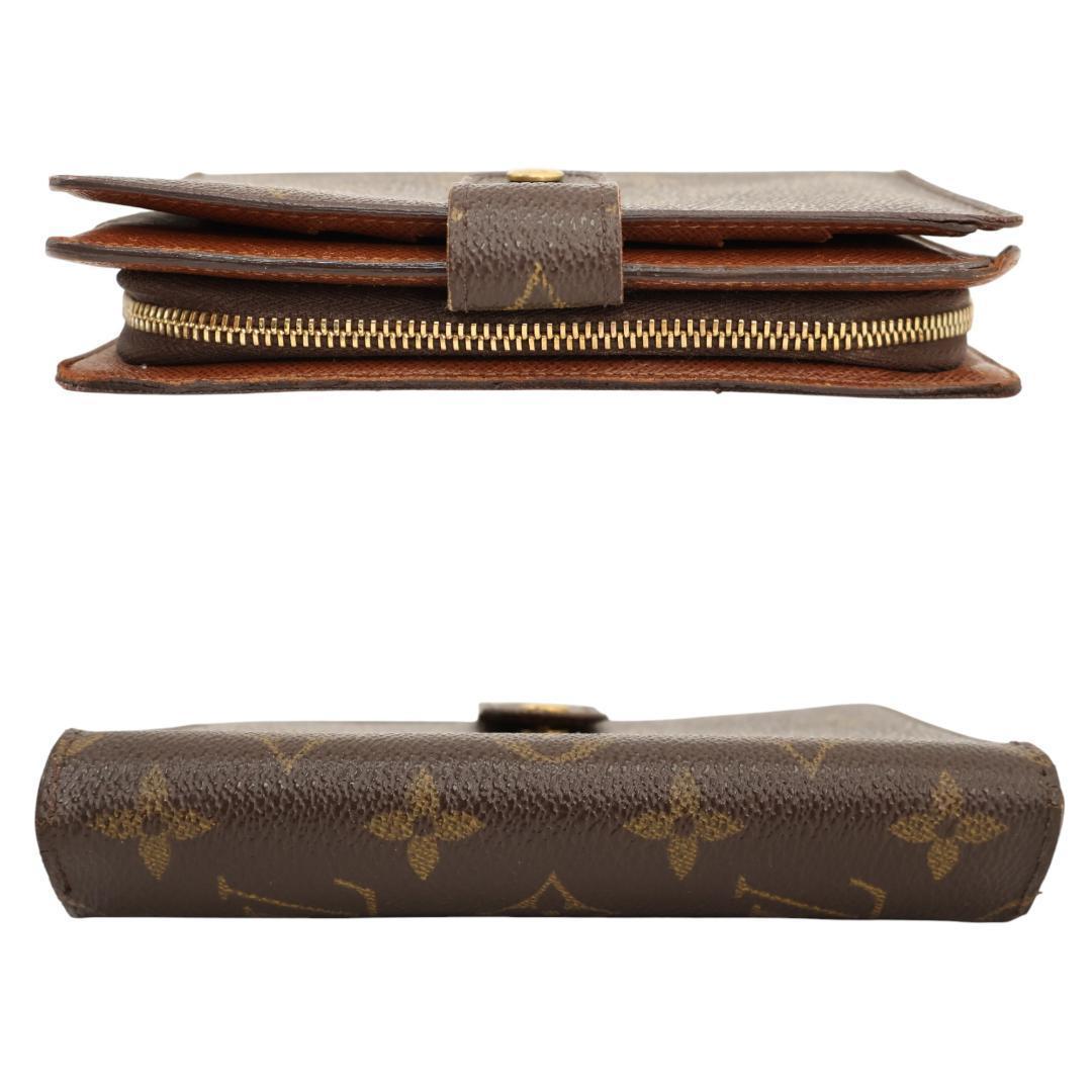 美品 ルイヴィトン 折り財布 モノグラム ポルト パピエ ジップ M61207