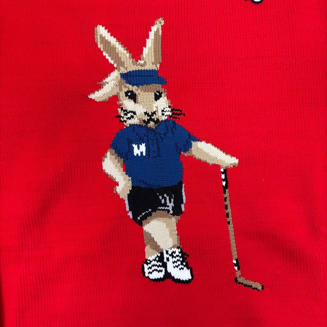 未使用級　PEARLY GATES 上田桃子　コラボ　赤 ウサギ刺繍 セーター