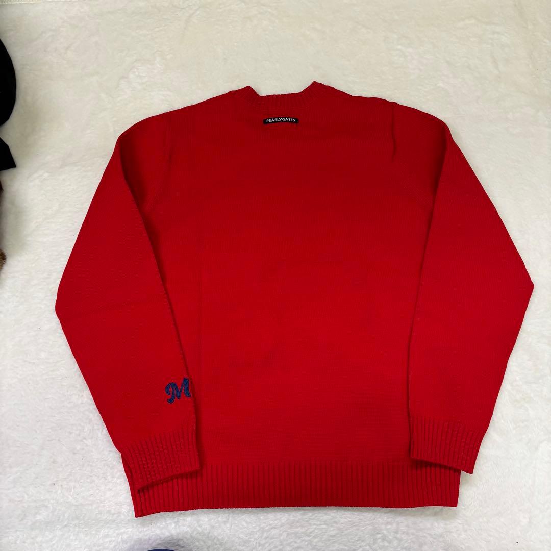 未使用級　PEARLY GATES 上田桃子　コラボ　赤 ウサギ刺繍 セーター
