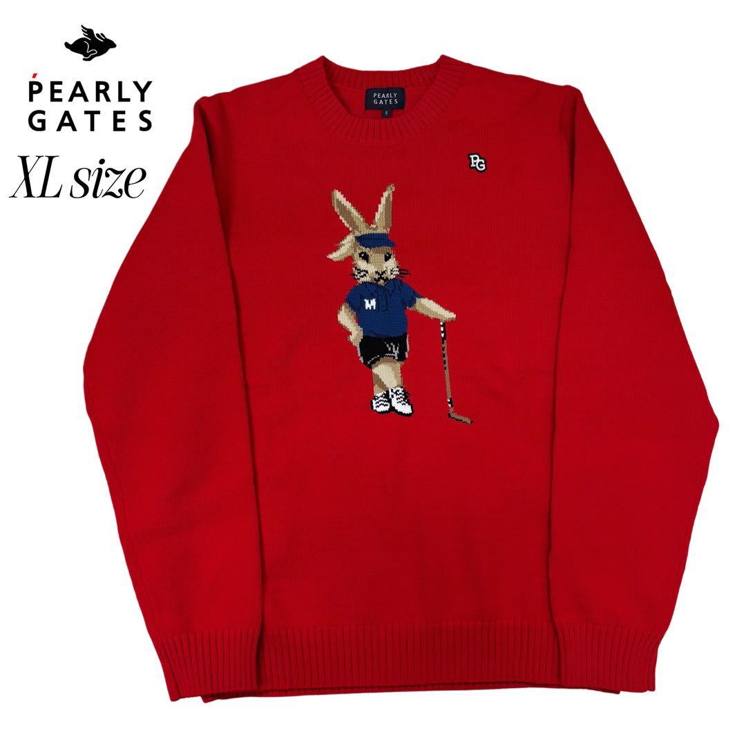 未使用級　PEARLY GATES 上田桃子　コラボ　赤 ウサギ刺繍 セーター