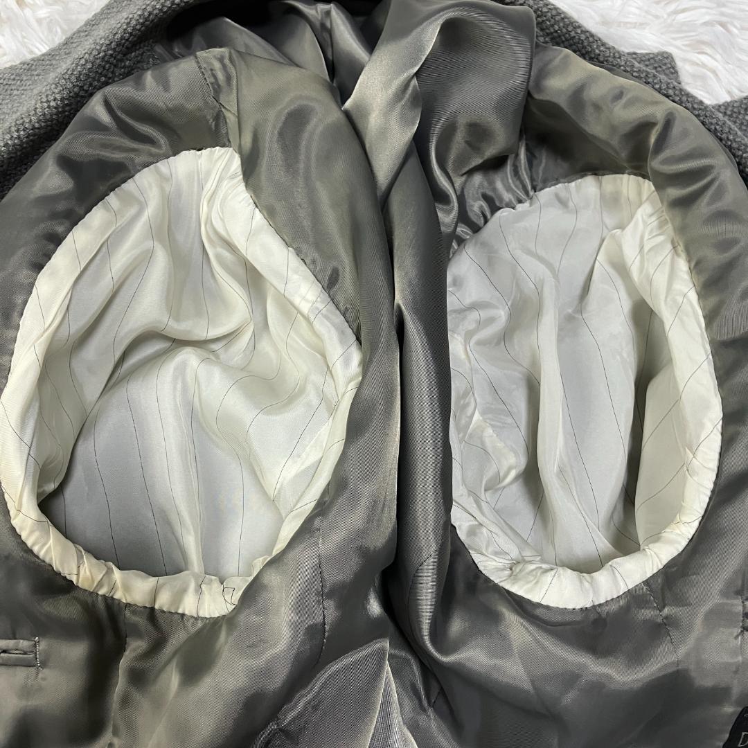 高級ロロピアーナ生地 グレーテーラードジャケット L 美品 秋冬 上質ウール