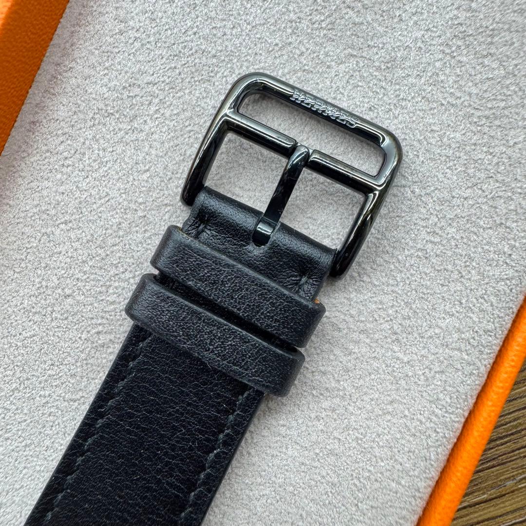 2798 Apple Watch エルメス　ブラック　ドゥブルトゥール　二重