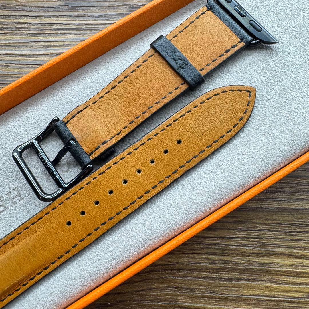 2798 Apple Watch エルメス　ブラック　ドゥブルトゥール　二重