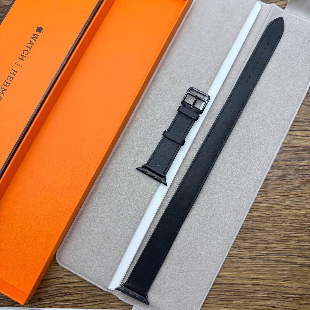 2798 Apple Watch エルメス　ブラック　ドゥブルトゥール　二重