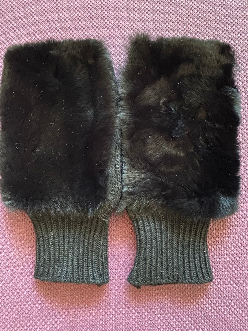 【未使用品】ALPO レッキスファー フィンガーレス グローブ 手袋 黒