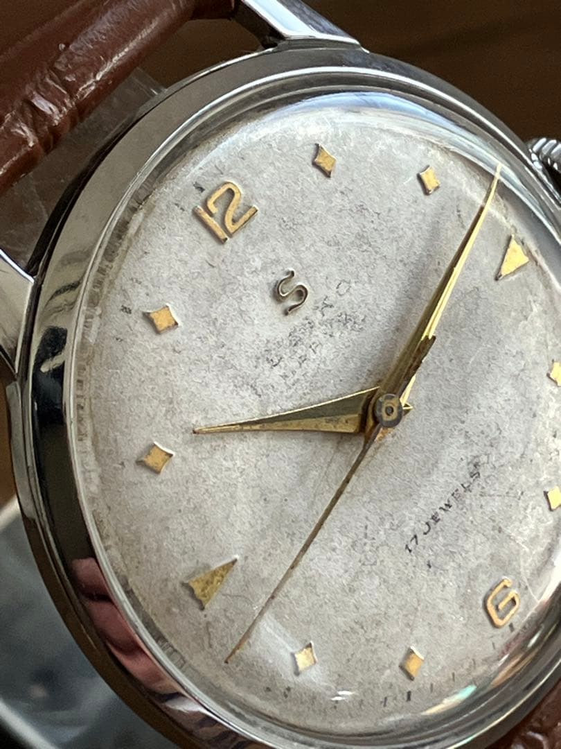 セイコー　マーベル　sマーク　白　アンティーク手巻き　菱形インデックス　希少