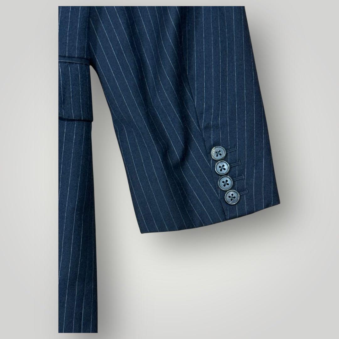 HERMES エルメス ネイビー ストライプ テーラードジャケット