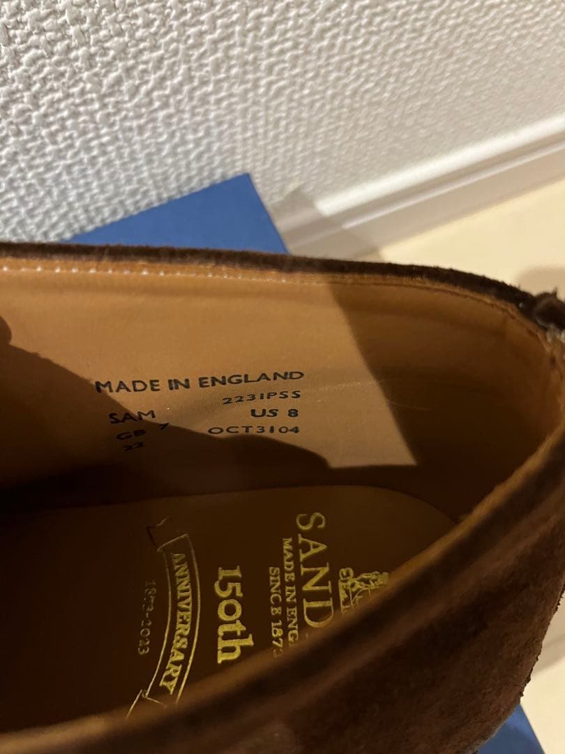 SANDERS ブリット チャッカ ブラック スエード GB7 US8/26cm