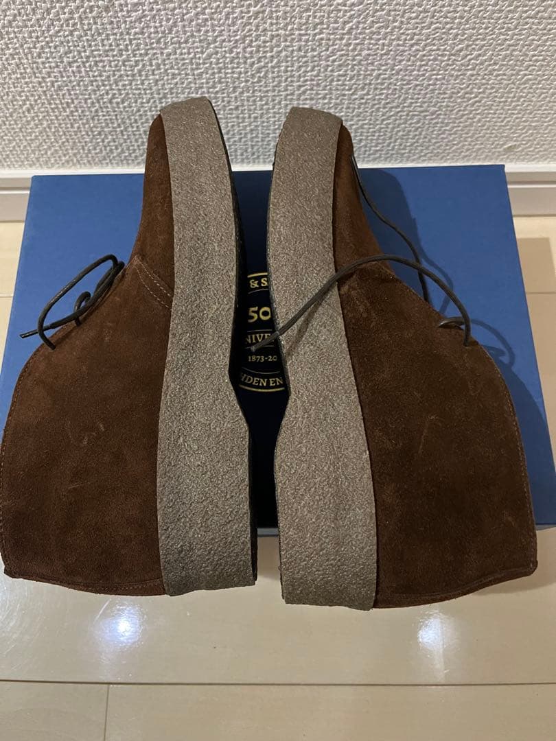 SANDERS ブリット チャッカ ブラック スエード GB7 US8/26cm