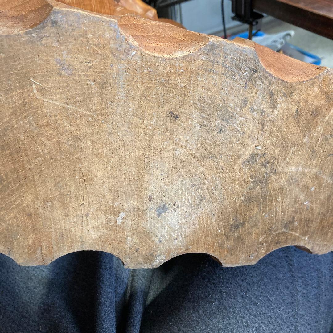 木彫りの大きな親子象　木製　彫刻　置物　オブジェ　縁起物　可愛い　45cmサイズ