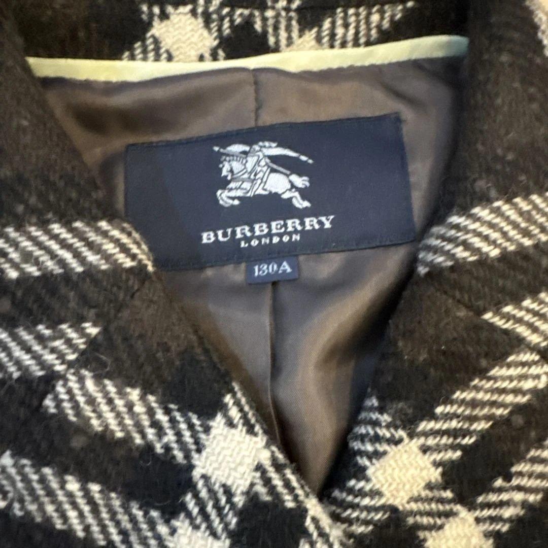BURBERRY ウールコート 130A ブラウン チェック