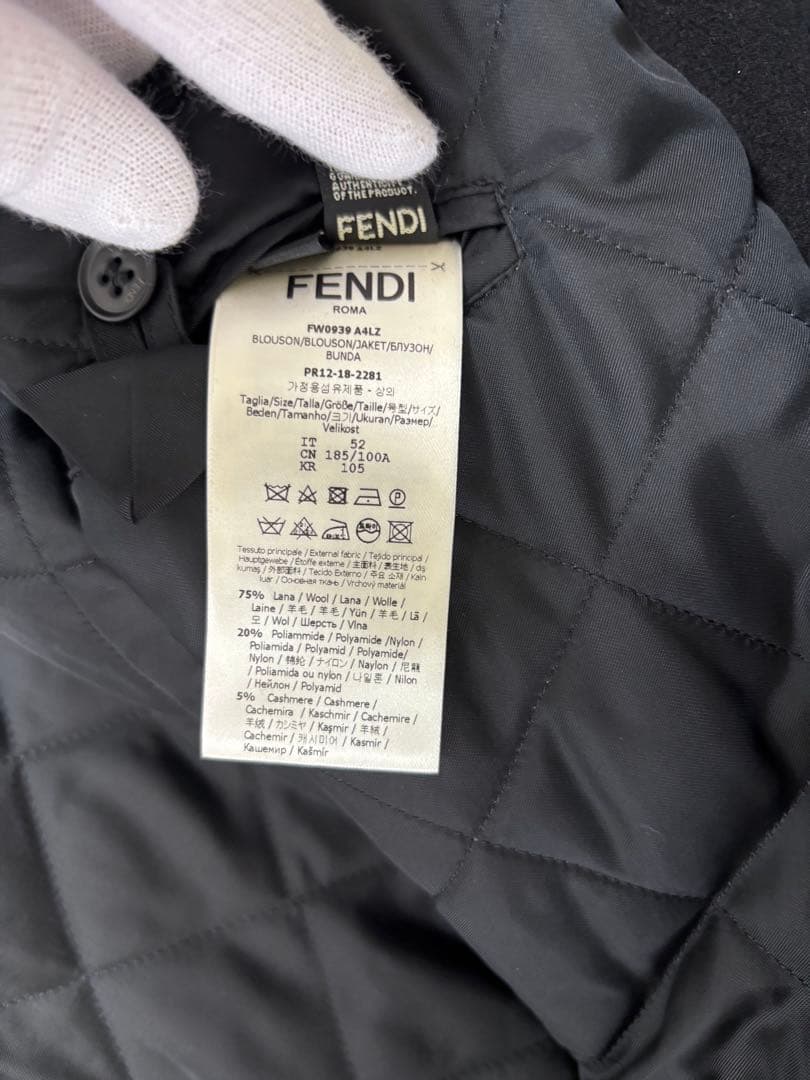 Fendi スタジャン 黒/茶色　XL