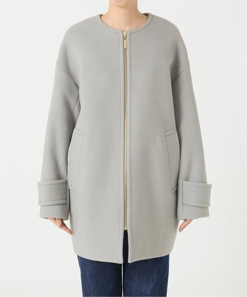 スピックアンドスパン　ビーバーノーカラージップコート　38