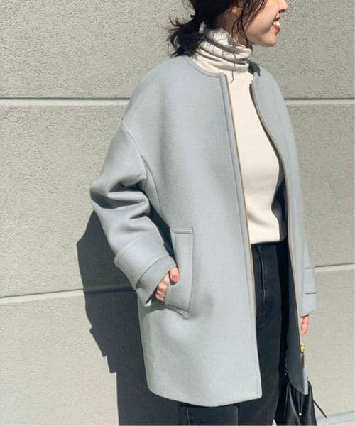 スピックアンドスパン　ビーバーノーカラージップコート　38