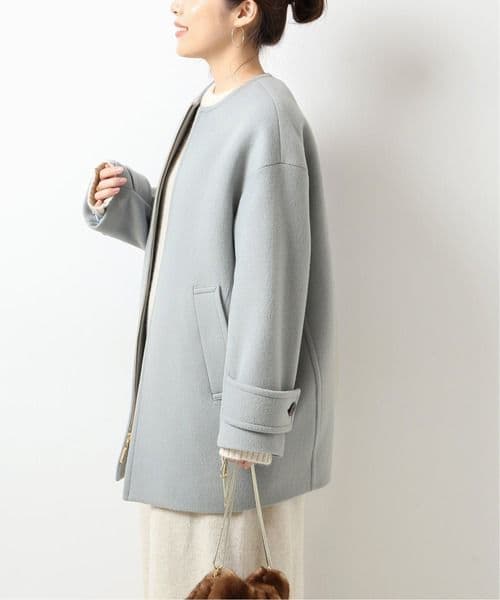 スピックアンドスパン　ビーバーノーカラージップコート　38