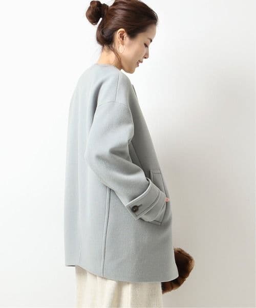 スピックアンドスパン　ビーバーノーカラージップコート　38