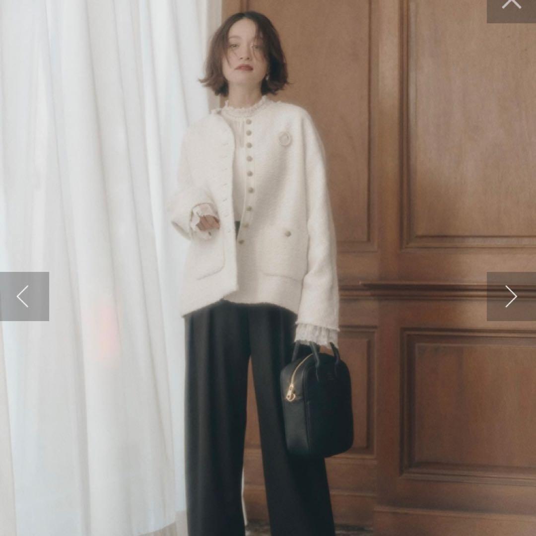 ★試着のみ★ PUAL CE CIN スラブツイードノーカラージャケット