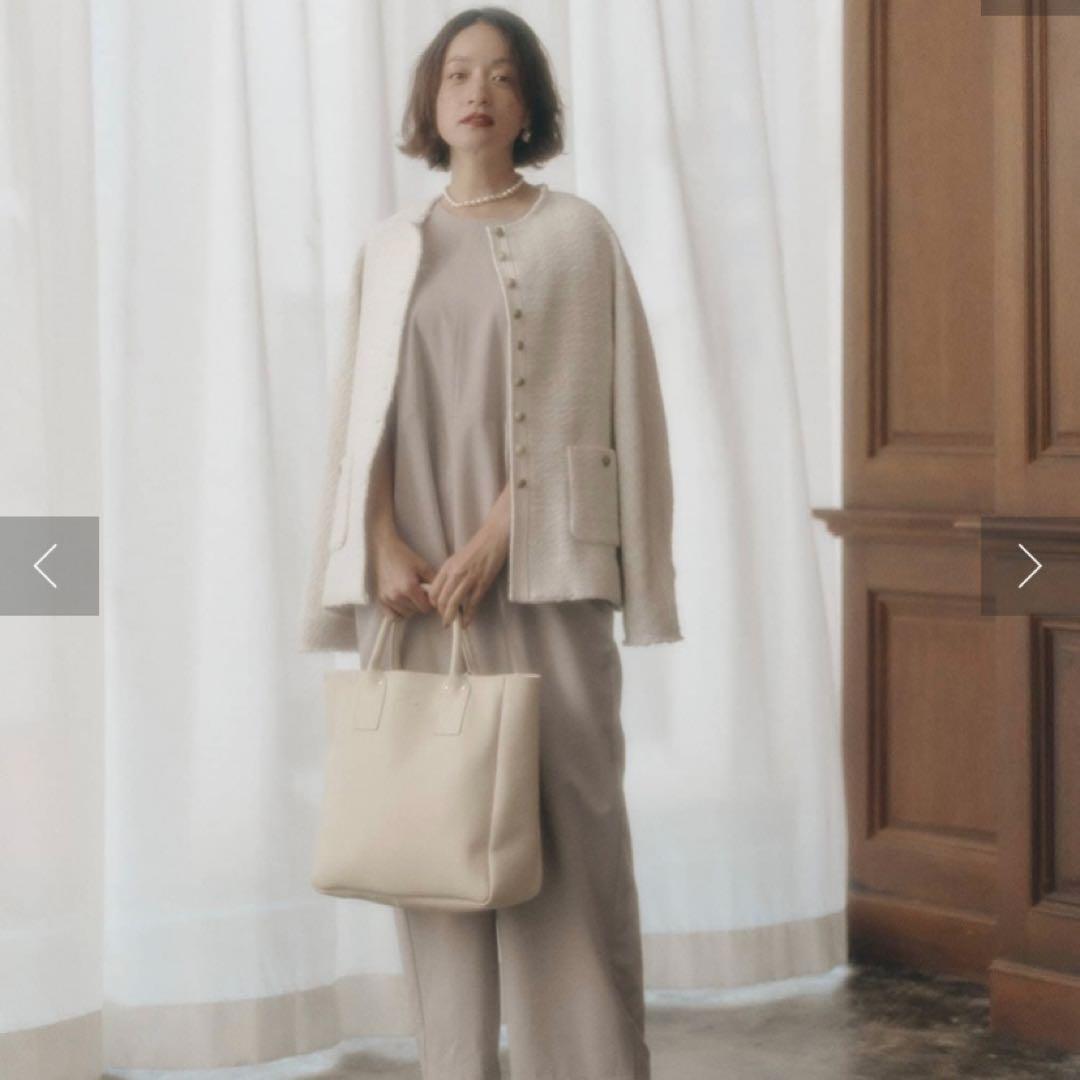 ★試着のみ★ PUAL CE CIN スラブツイードノーカラージャケット