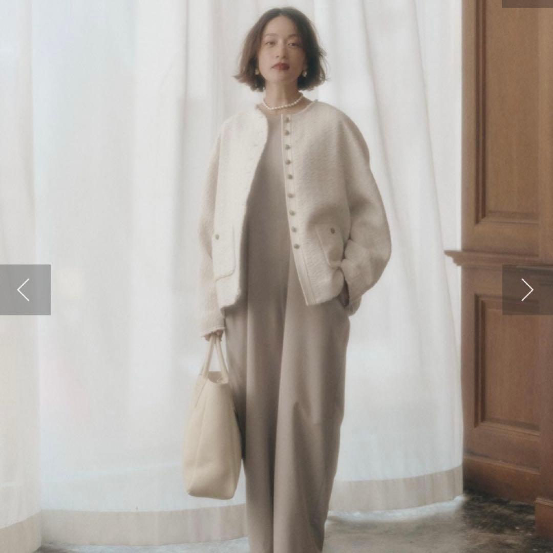 ★試着のみ★ PUAL CE CIN スラブツイードノーカラージャケット