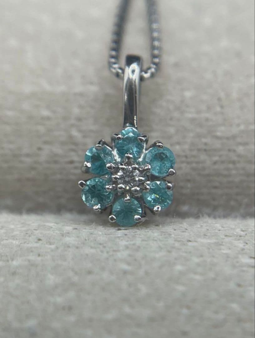 コスモパライバトルマリン0.1ct ダイヤ プラチナ ヘッドのみ、カード鑑