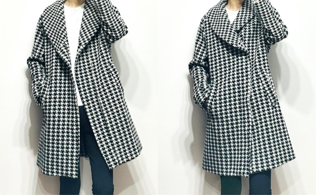 定価16.5万 1piu1uguale3 HOUNDSTOOTHショールコートⅦ