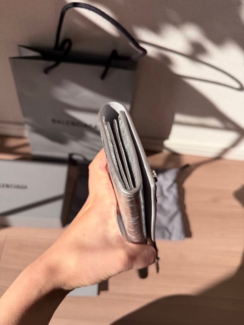 む*ん様 BALENCIAGA Le City マネー ロングウォレット シルバ